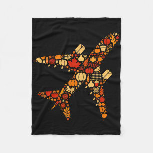 Herfst Pompoen Herfst Vliegtuig Thanksgiving Vrouw Fleece Deken
