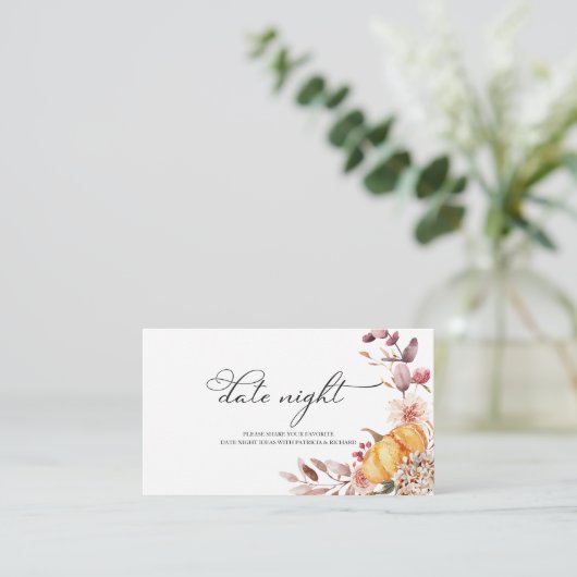 Herfst Pompoen Herfst Vrijgezellenfeest Datum Nach Informatiekaartje (Staand voorkant)