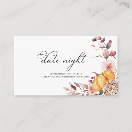 Herfst Pompoen Herfst Vrijgezellenfeest Datum Nach Informatiekaartje (Voorkant)