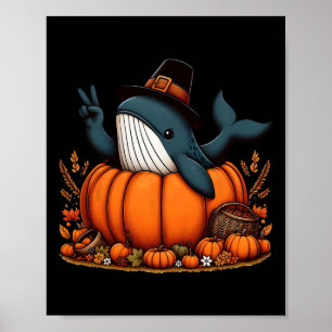 Herfst Pompoen Herfst Walvis Thanksgiving Vrouwen Poster