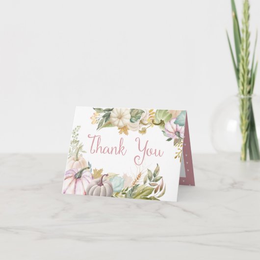 Herfst pompoen herfstbedankkaart (Voorkant)