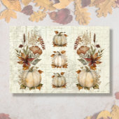 Herfst pompoen herfstbladeren bloemenhout decoupag tissuepapier