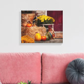 Herfst - Pompoen - Herfstvoorbereidingen Canvas Afdruk (Insitu (Woonkamer))