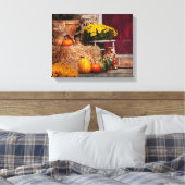 Herfst - Pompoen - Herfstvoorbereidingen Canvas Afdruk (Insitu (Slaapkamer))