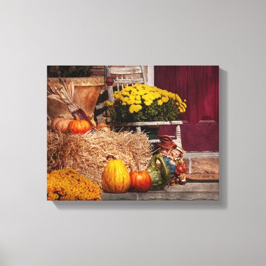 Herfst - Pompoen - Herfstvoorbereidingen Canvas Afdruk (Voorkant)
