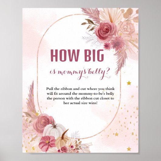 Herfst Pompoen hoe groot is haar buik baby shower  Poster (Voorkant)