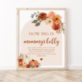 Herfst pompoen Hoe groot is haar buik Baby shower  Poster