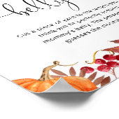 Herfst pompoen hoe groot is het poster van mama's  (Hoek)