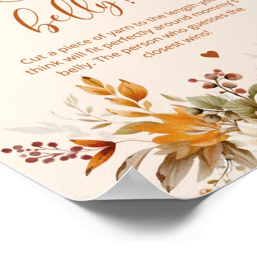 Herfst pompoen Hoe groot is mama's buik spel Poster (Hoek)