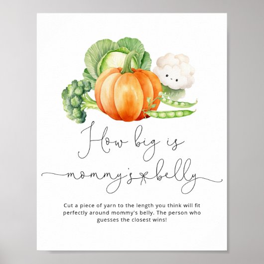 Herfst pompoen Hoe groot is mama's buik spel Poster (Voorkant)