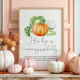 Herfst pompoen Hoe groot is mama's buik spel Poster
