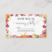 Herfst pompoen hoe groot mama's buikomheining is informatiekaartje (Voorkant)