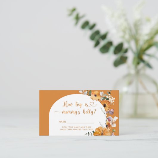 Herfst pompoen hoe groot mama's buikomheining is informatiekaartje (Staand voorkant)