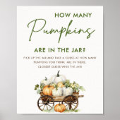 Herfst pompoen hoeveel pompoenen Baby shower spel Poster (Voorkant)