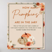 Herfst pompoen hoeveel pompoenen Baby shower spel Poster (Voorkant)