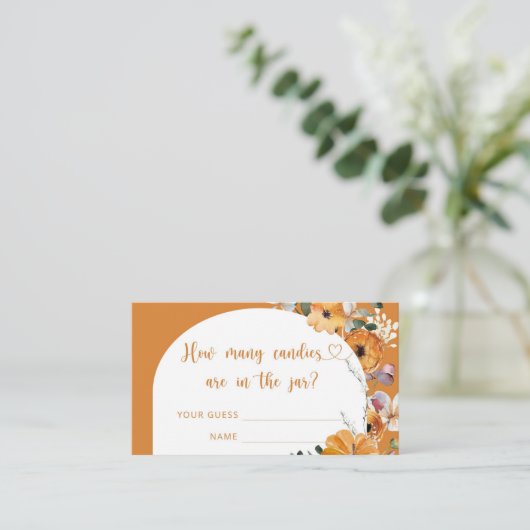 Herfst pompoen hoeveel snoepjes informatiekaartje (Staand voorkant)