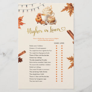 Herfst Pompoen Hogere of Lagere Spellen Kaart