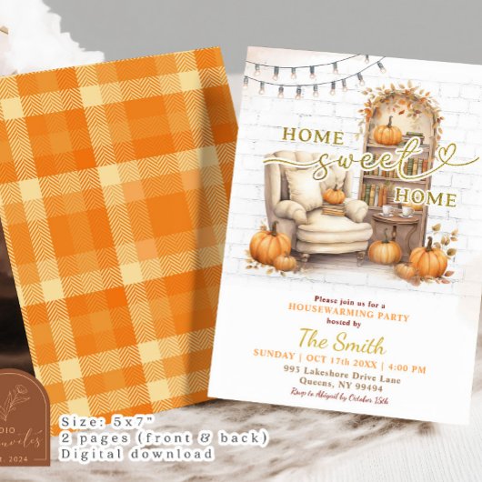 Herfst Pompoen Home Sweet Home Herfst Housewarming Kaart