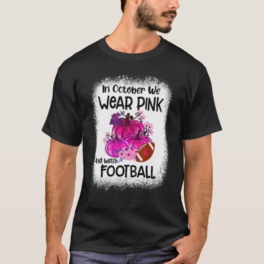 Herfst pompoen in oktober Draag we roze en kijk na T-shirt (Voorkant)