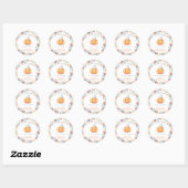 Herfst pompoen in pet Baby shower Ronde Sticker (Vel)