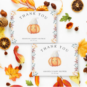 Herfst pompoen in pet - Dank u Bedankkaart
