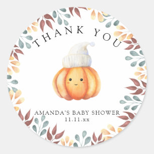 Herfst pompoen in pet - Dank u Ronde Sticker