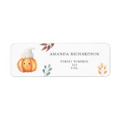 Herfst pompoen in pet etiket (Voorkant)