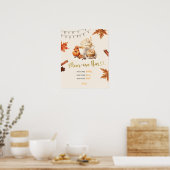 Herfst pompoen is het brouwen van koffie Baby show Poster (Keuken)
