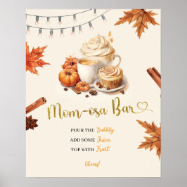 Herfst pompoen is het brouwen van koffie Baby show Poster