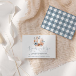 Herfst Pompoen Jongen Baby shower Boeken voor Baby Informatiekaartje
