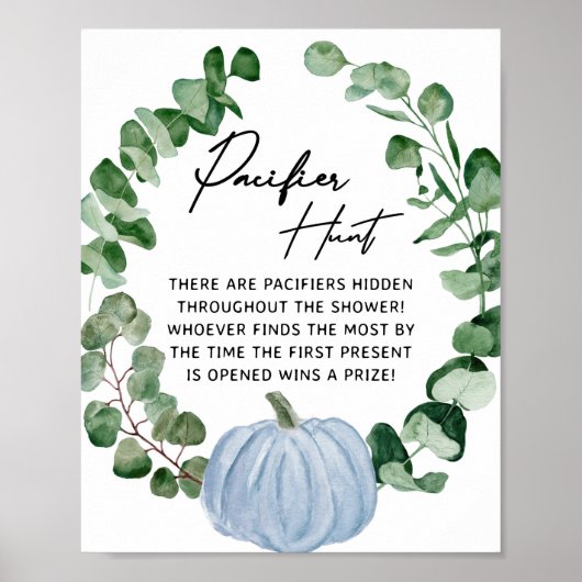 Herfst Pompoen Jongen Baby Shower Fopspeen Jacht S Poster (Voorkant)