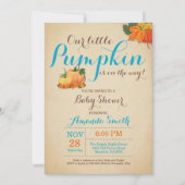 Herfst pompoen jongen Baby shower uitnodiging (Voorkant)