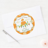 Herfst pompoen jongen gouden glitter Baby shower Ronde Sticker (Envelop)