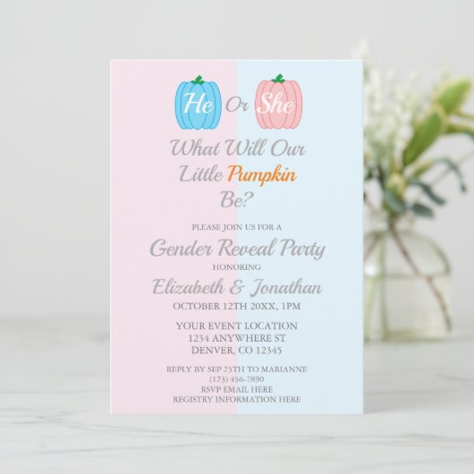 Herfst pompoen kaart (Staand voorkant)