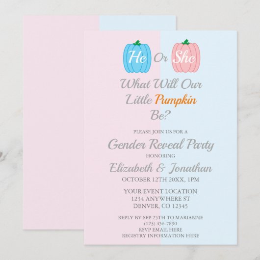 Herfst pompoen kaart (Voorkant / Achterkant)