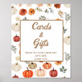 Herfst pompoen Kaarten en geschenken Baby shower Poster (Voorkant)