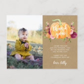 Herfst Pompoen Kinderen Verjaardagsfeestje Foto Be Briefkaart (Voorkant)