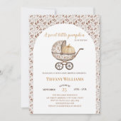 Herfst pompoen kinderwagen neutraal baby shower kaart (Voorkant)