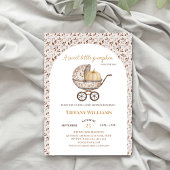Herfst pompoen kinderwagen neutraal baby shower kaart