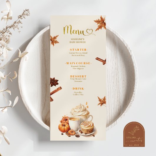 Herfst Pompoen Koffie Brouwen Plat Menu