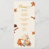 Herfst Pompoen Koffie Brouwen Plat Menu (Voorkant)