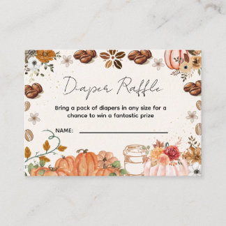 Herfst Pompoen Koffie Luier Raffle Informatiekaartje