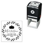 Herfst pompoen & krans gepersonaliseerd  zelfinktende stempel (In situ)