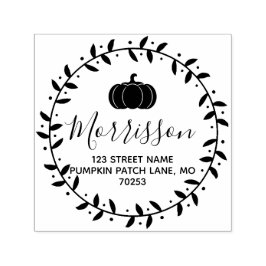 Herfst pompoen & krans gepersonaliseerd  zelfinktende stempel