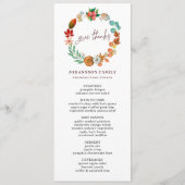 HERFST POMPOEN KRANS THANKSGIVING DINER MENU (Voorkant)