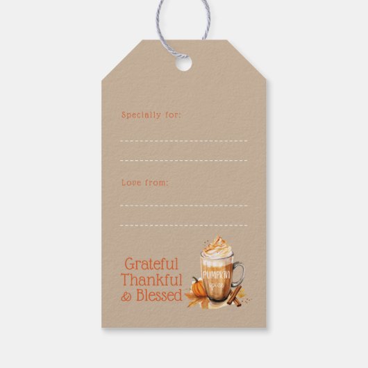 Herfst pompoen kruid iemand leuke Thanksgiving gun Cadeaulabel (Achterkant)