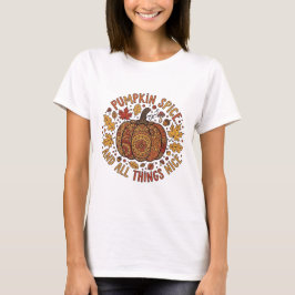Herfst pompoen kruid ontwerp t-shirt