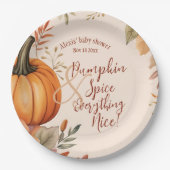Herfst pompoen kruiden Baby shower herfst Waterver Papieren Bordje (Voorkant)