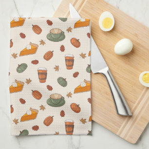 Herfst Pompoen Kruiden Bakpatroon Keukendoek Theedoek