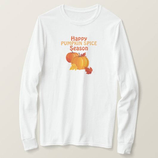 Herfst Pompoen Kruiden Basic T-shirt Met Lange Mou (Design voorkant)